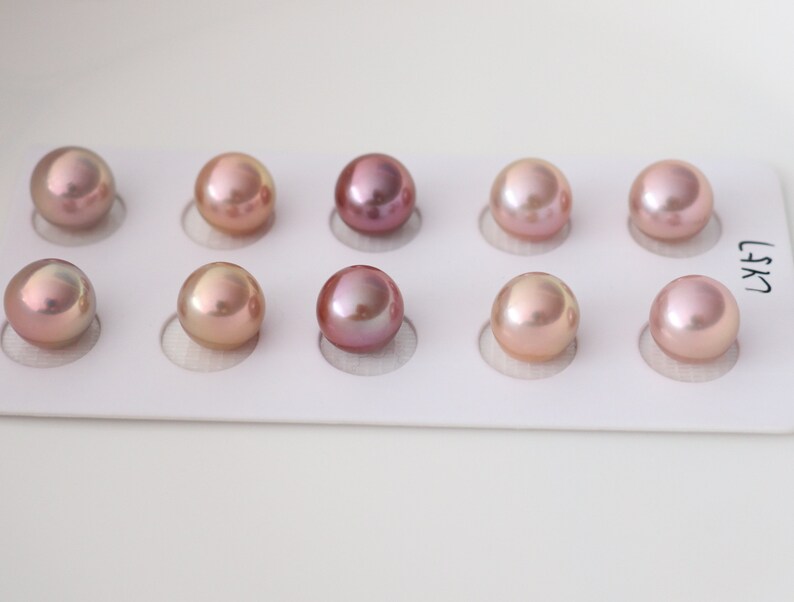 Paired Edison Pearls, Natural Color Freshwater Pearls For Jewelry Design. LY57 image 6