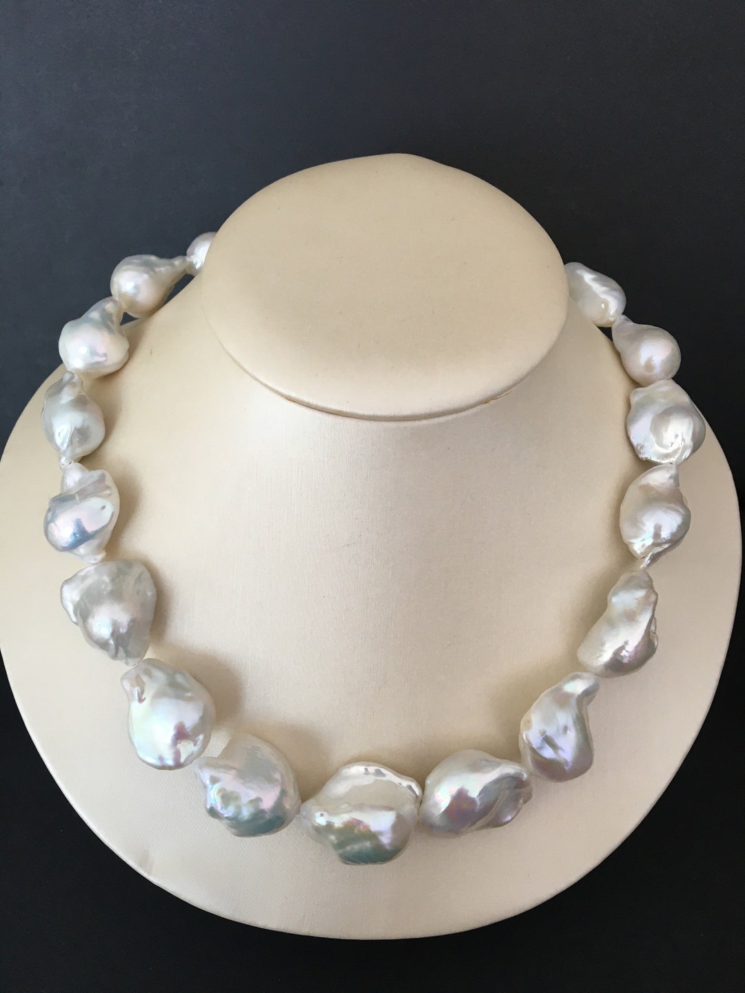 White Baroque Pearl String Metallic White High Luster Pearls. Etsy