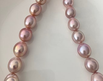 11.3-14.5mm Natural Color Pearl Strand, High Luster Edison Pearl Strand, Pearl Jewelry Design. LH58