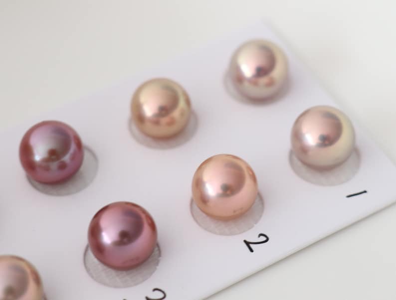 Paired Edison Pearls, Natural Color Freshwater Pearls For Jewelry Design. LY57 image 1