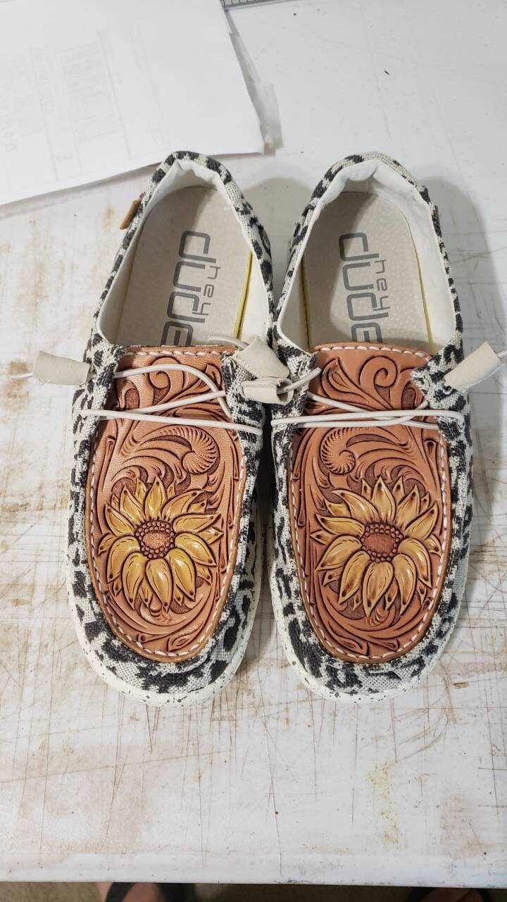 custom tooled hey dudes