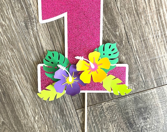 Hawaiian Cake Topper, Tropical Themed Cake Topper, Moana Themed Cake ...