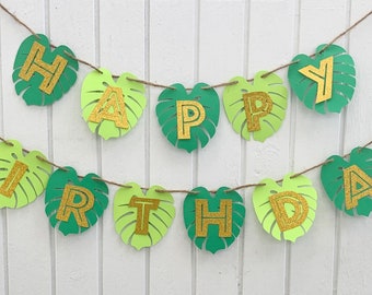 Jungle Safari Happy Birthday Banner, Customized Happy Birthday Banner, Safari Themed Party.