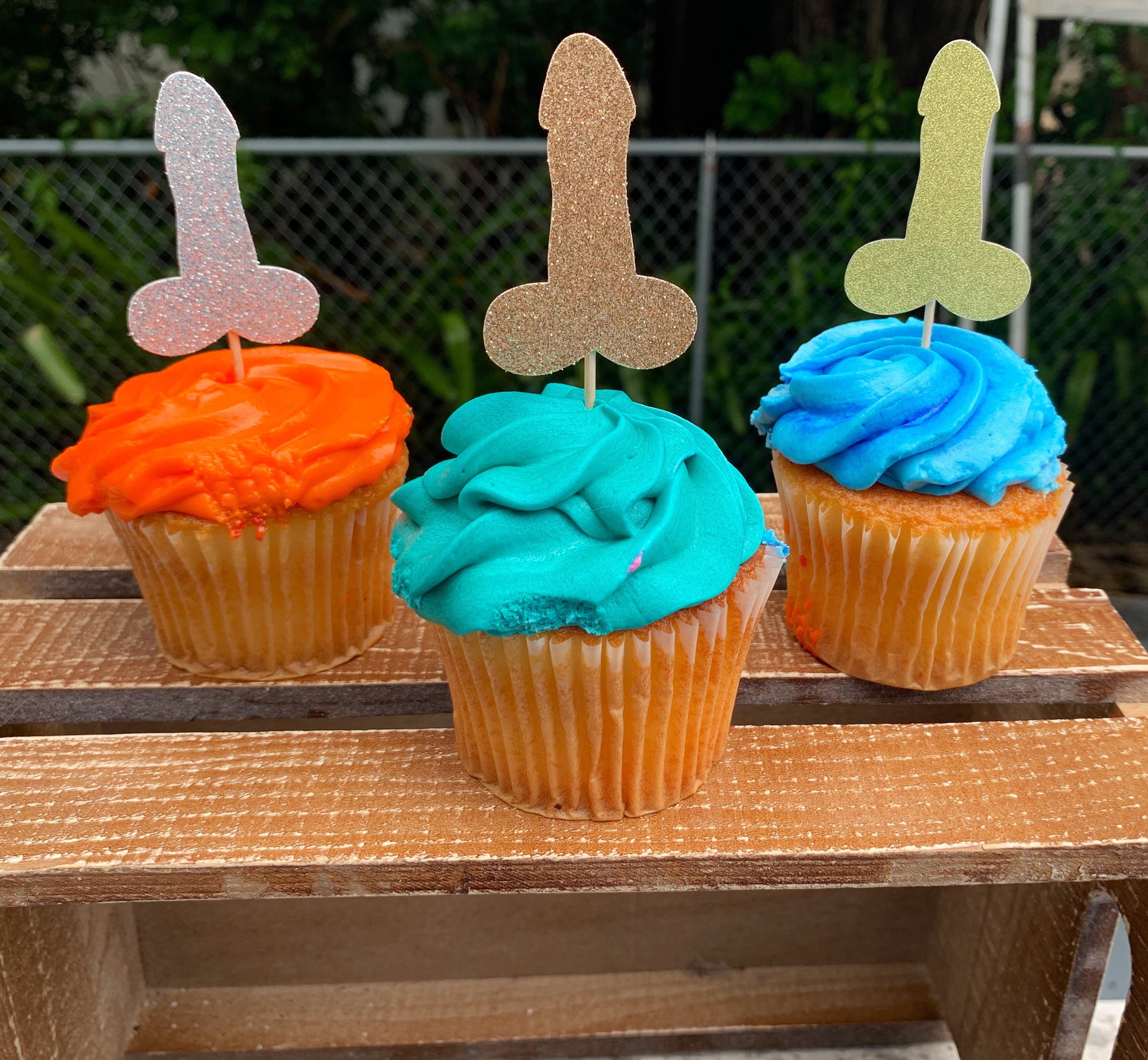 Set of 10 Penis Cupcake Toppers Dick Cupcake Toppers Penis | Etsy