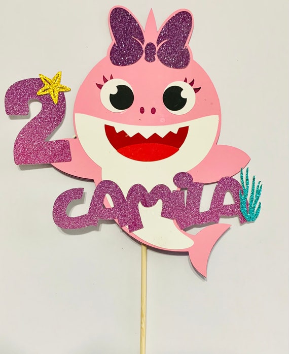 Baby Shark Cake Topper Baby Shark Birthday Party Girl Baby Etsy Finland