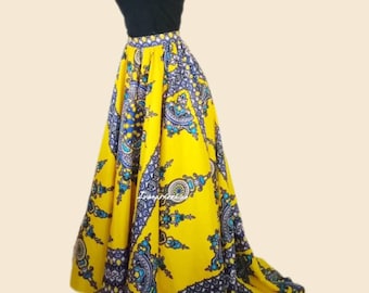 African maxi skirt, African clothing for women, African dress,  Ankara dress, African print skirt