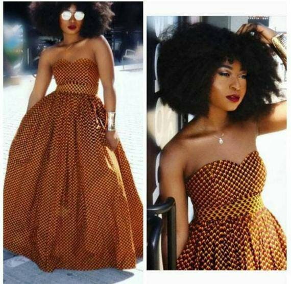 Strapless african print dress store