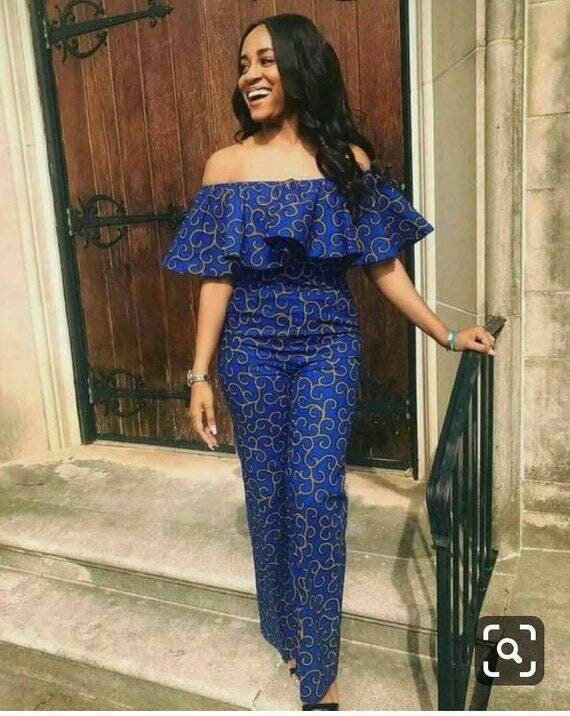 women's african print jumpsuit