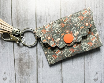 Coin purse keychain, faux leather keychain, gift for her, small keychain, keychain purse, keychain with tassel