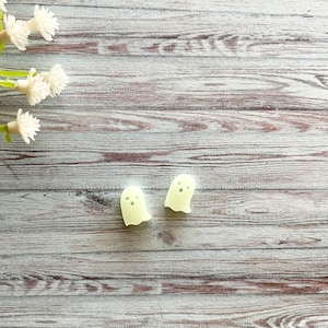Glow in the dark earrings, Ghost earrings, Halloween studs, Halloween earrings, Ghost stud earring, Gift under 20