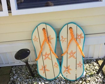 Flip Flop Shutters/Wall Hanging Hand painted additional art options