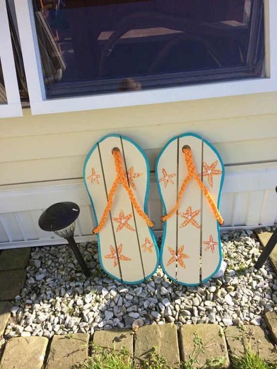 Flip Flop Shutters/wall Hanging Hand Painted Additional Art | Etsy
