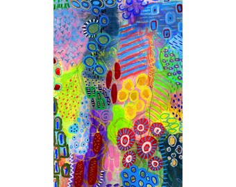 Colorful Abstract Art Print, Bright Bold Wall Decor