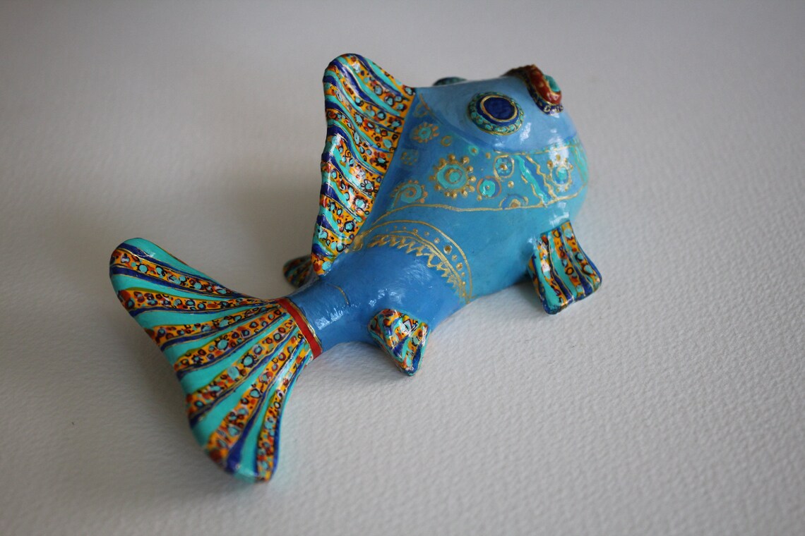 Decor fish statues decorative fish painted by hand fish Etsy