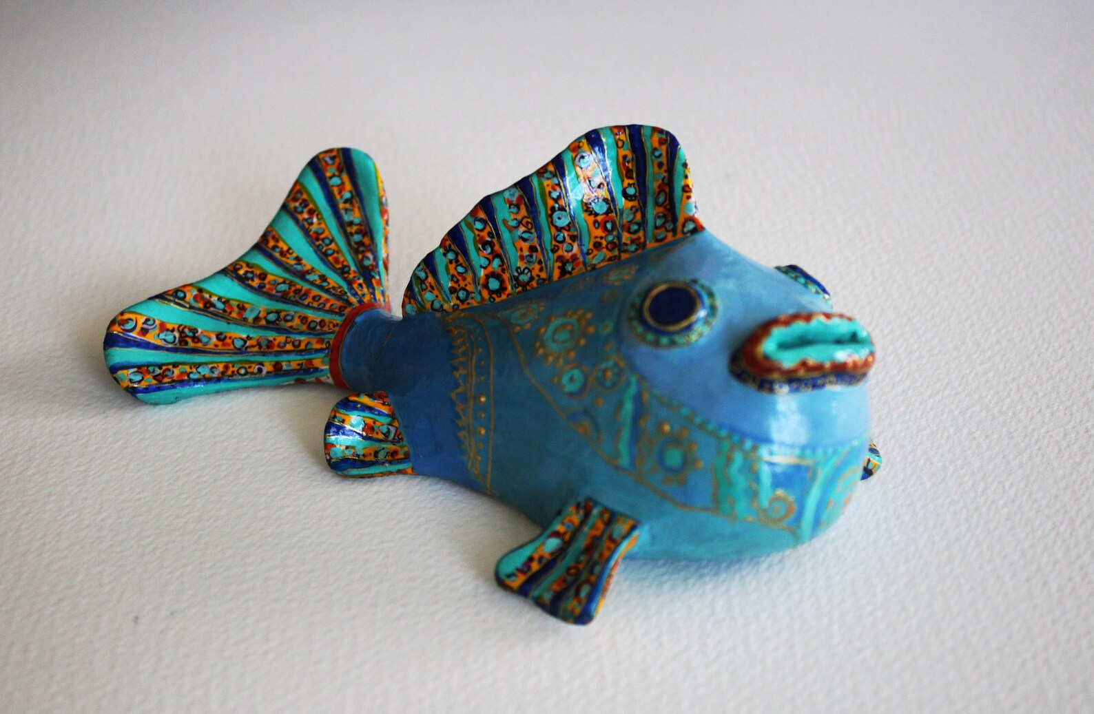 Decor fish statues decorative fish painted by hand fish Etsy