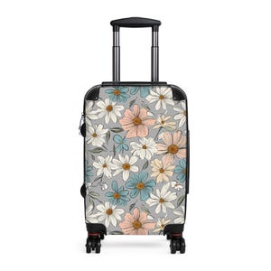 Floraler Reisekoffer - Trendiges Gepäck für Abenteurer, Urlauber, Urlaubsreisen, Geschenk für Reiseliebhaber, Boho Style