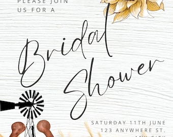 Country Chic Bridal Shower Invitation