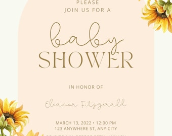 Baby Shower Invite (Sunflower)