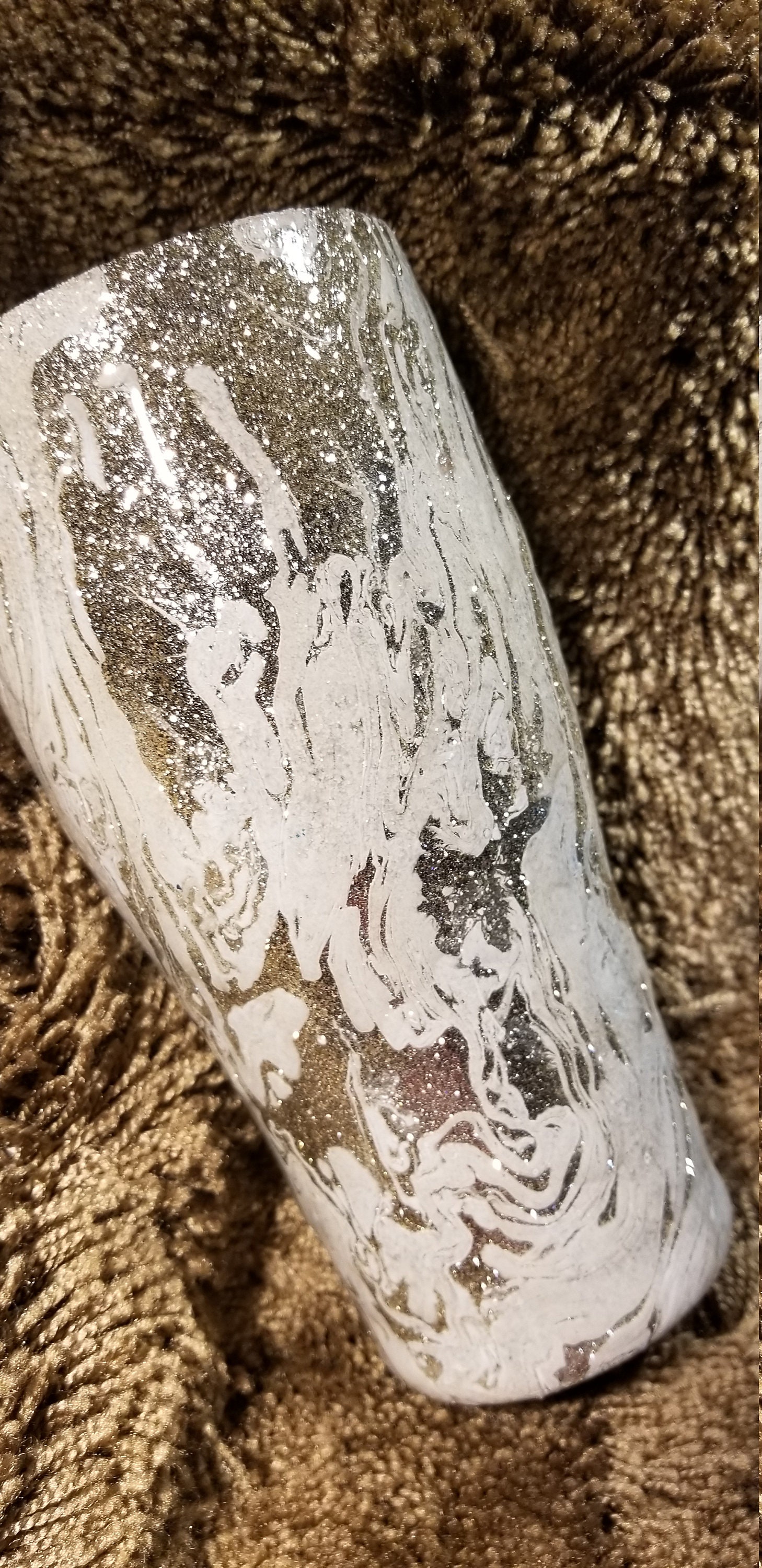 Gold and White Tumbler Etsy