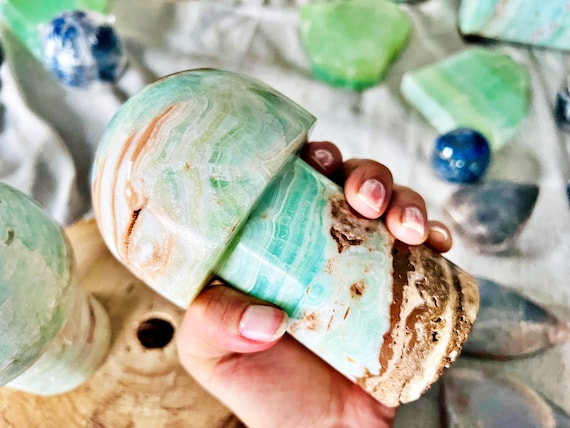 Champignon Géant en Calcite des Caraïbes du Pakistan (Aragonite Bleue)