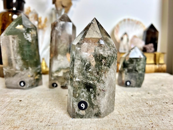 Quartz Fantômes du Brésil – Qualité Exceptionnelle avec Inclusions de Mousse Verte