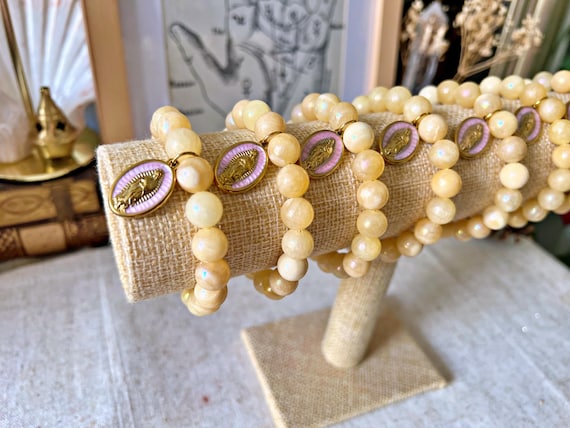 Bracelet en calcite orange Aura, Charms Vierge de Guadalupe rose