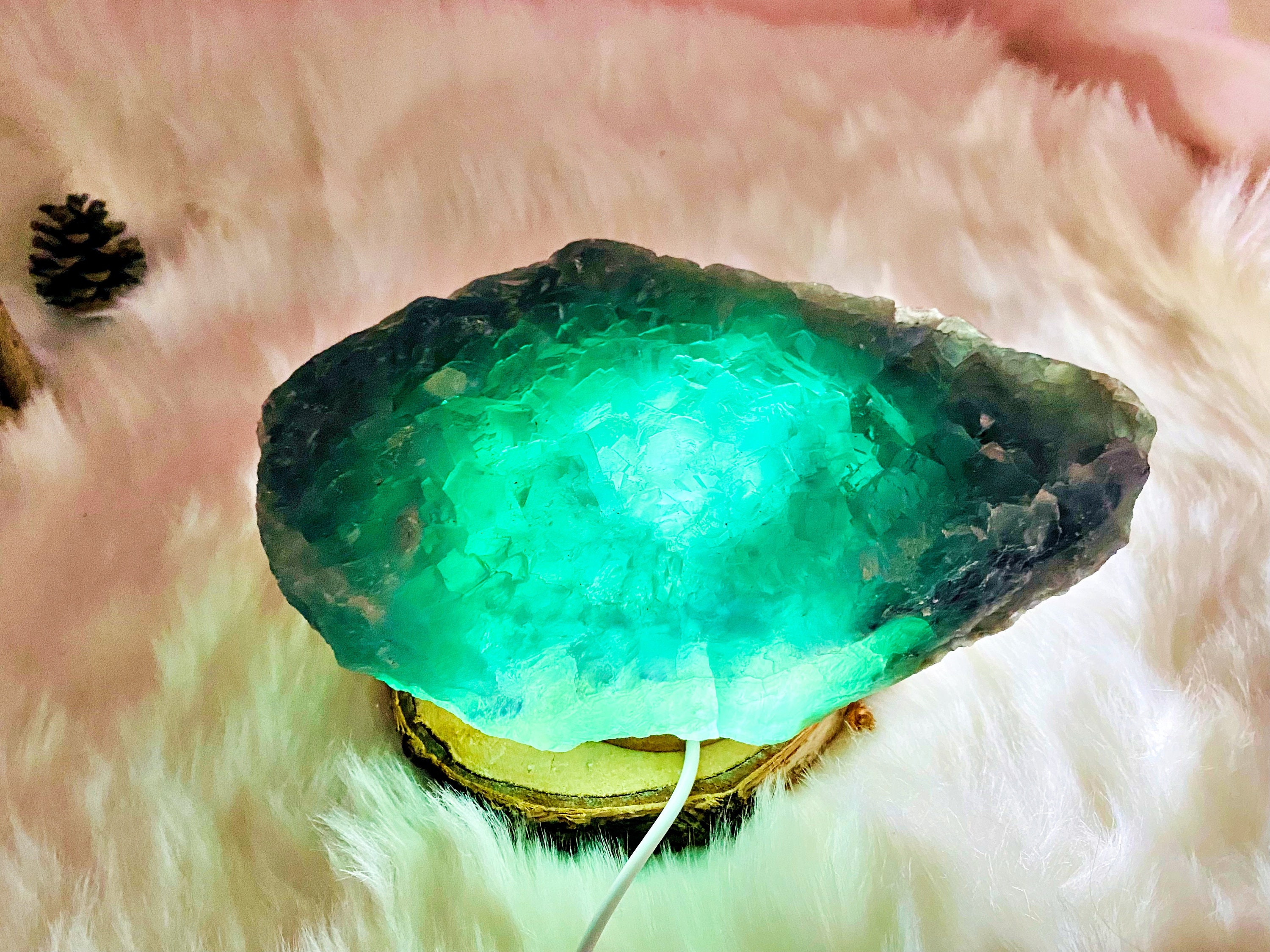 Lampes de Fluorites | Bleue et Verte Naturelles Brutes Pour Lithothérapie