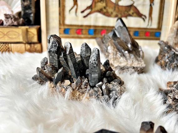 Amas de Quartz Fumé Naturel - Haute Qualité - Couleur Intense