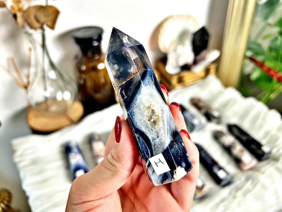 Pointes d'Agate Fleur de Cerisier Noire