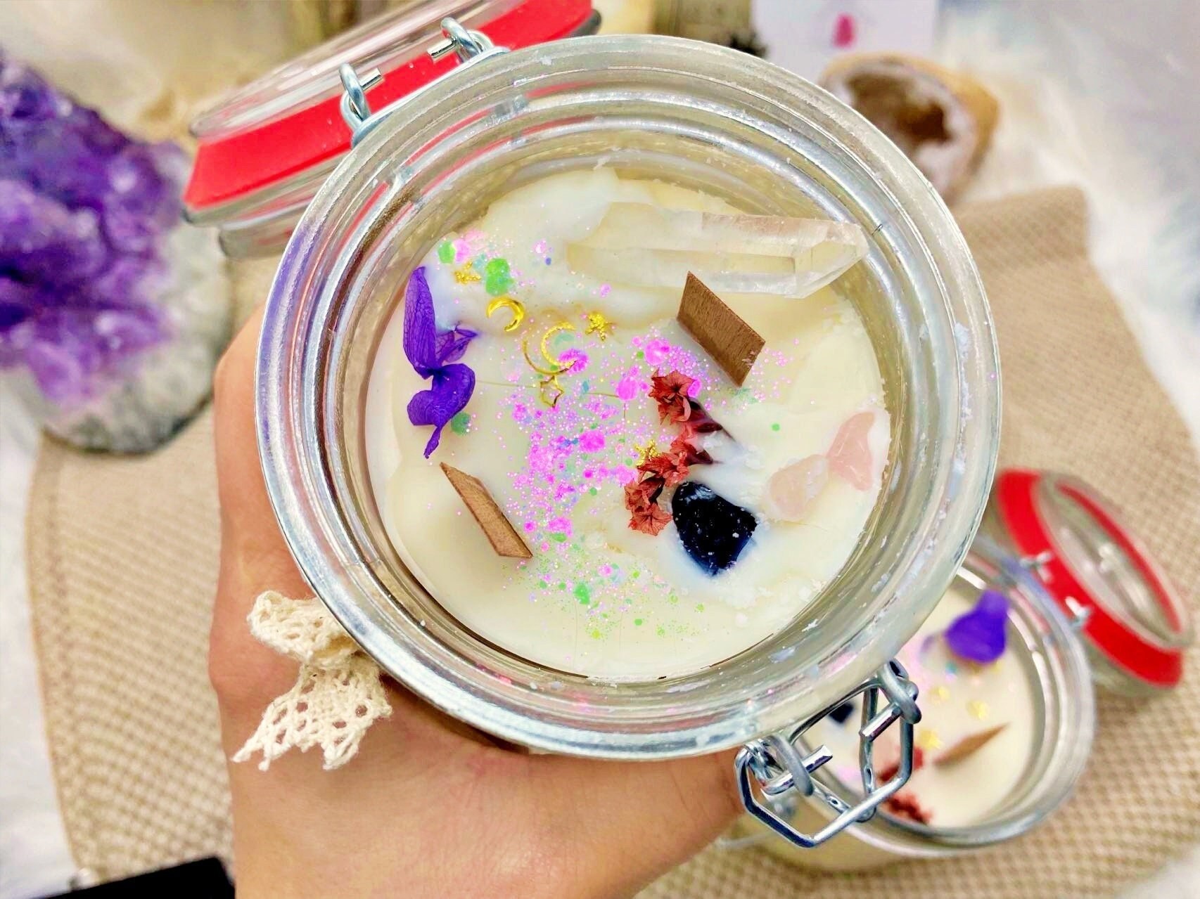 Bougie d'ancrage Artisanale Pour Rituel Vegan