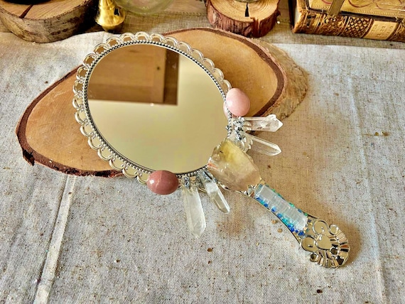 Miroir Vanité Fortuna orné de Cristaux Naturels