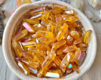 Pointes Brutes de Cristal de Roche Aura Fruité