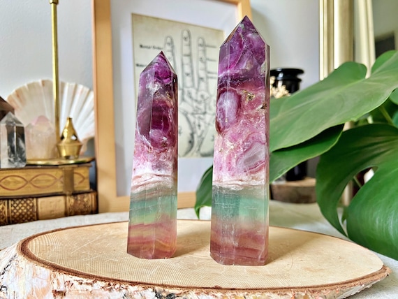 Pointe de Fluorite "Bonbon" – Multicolore – 13,5 à 15,5 cm