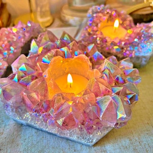 Bougeoir En Cristal Art Déco Hauteur 24,5 Cm - Forme Fleur - Transparent - Sans Marque