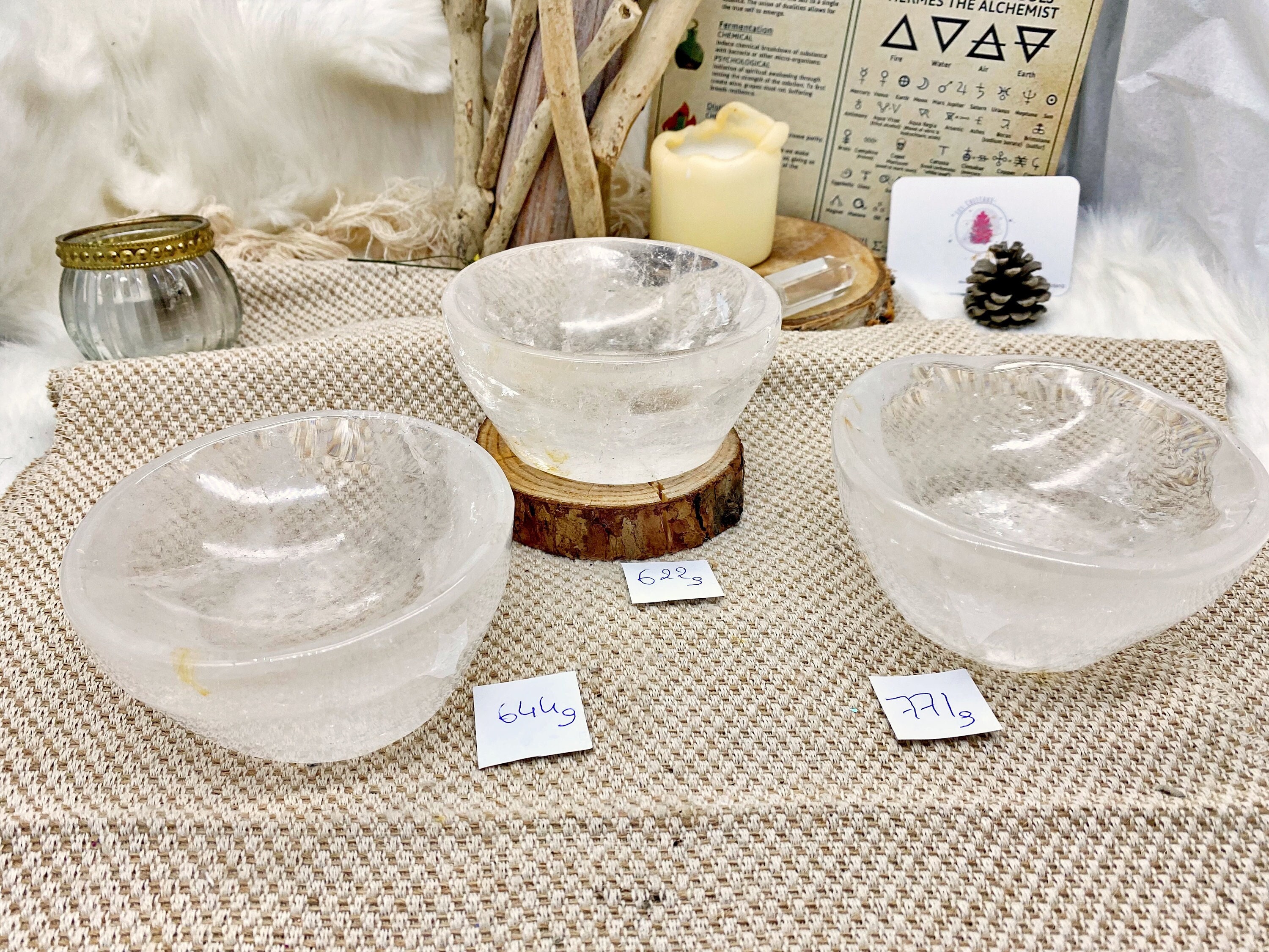 Bol en Cristal de Roche Naturel - Recharger Ses Pierres et Bijoux Pour Lithothérapie