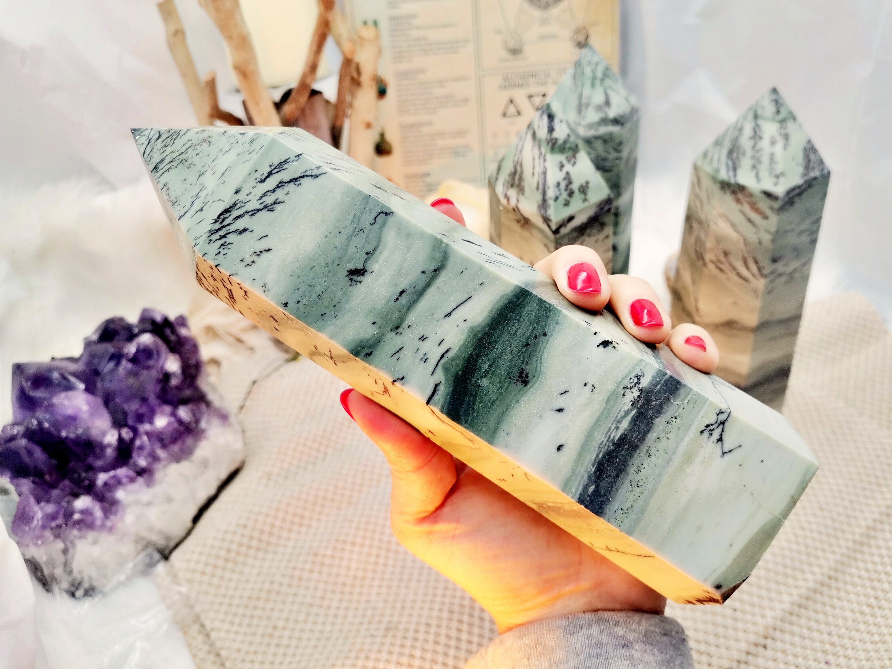 Pointes de Merlinite ou d'agate Dendritique Arbre