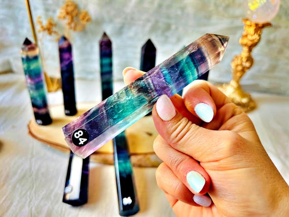 Pointes de Fluorite Translucide Multicolore du Brésil - Cristaux Naturels