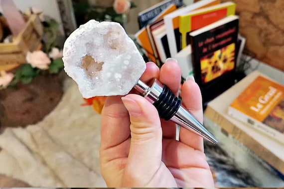 Bouchons de Bouteilles en Demi-Géode de Cristal