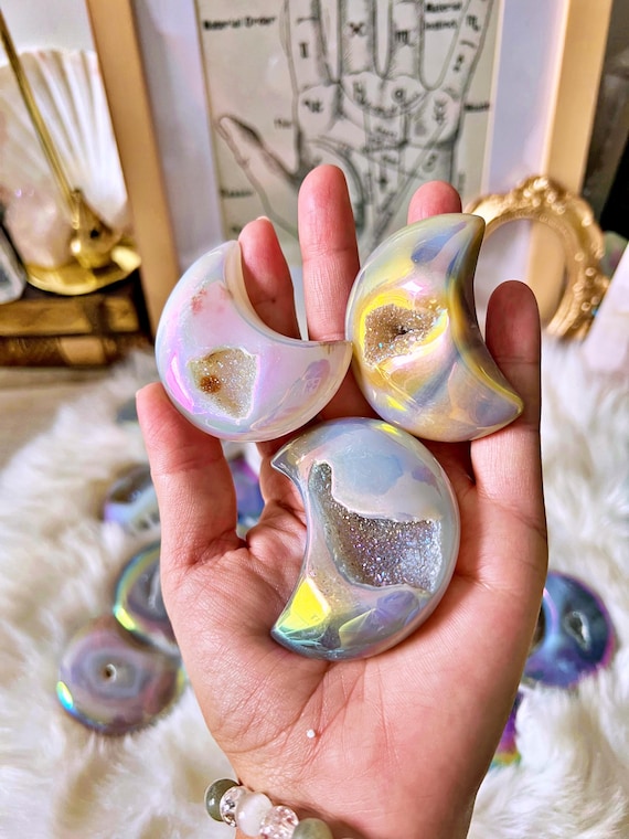 Lune d'Agate Druse Aura