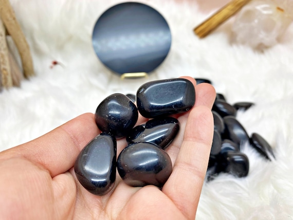 Pierre Roulée d'Obsidienne Naturelle pour Lithothérapie et Reiki