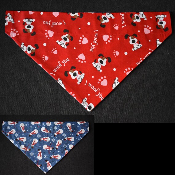 Valentines I Woof You Over the Collar Dog Bandana Small 