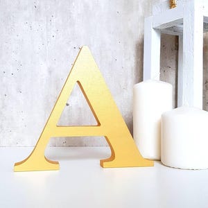 Freestanding Initial Shelf Decor - Personalized Wooden Letters – Custom Block Letter Party Table Centerpiece