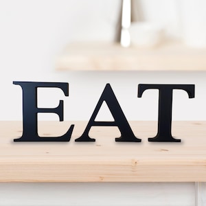 Letras de madera EAT para decorar estantes de cocina o comedor, letrero de comer para cocina, decoración moderna de estilo rústico o cottagecore