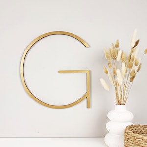 Grandes lettres en bois pour décoration murale, lettres en bois dorées modernes, décoration murale pour chambre à coucher au-dessus du lit, cadeau personnalisé monogramme en bois de mariage