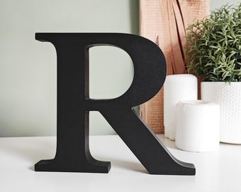 Custom Painted Wood Letter, Freestanding Initial, Desk Decor