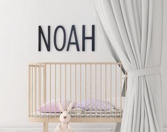 large name wooden letters for wall decor, wood modern wall letters, custom nursery name sign wall art, baby name signs for nursery, NOAH