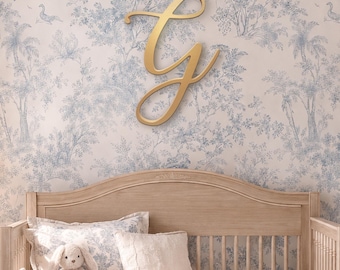 Hand Painted Cursive Wooden Wall Letter – Personalized Nursery Initial or Big Girl Monogram Decor