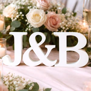 Custom Wooden Initials Set: Wedding Table Decor, Couple's Gift