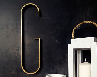 Large wooden letters for wall mid century modern decor, elegant wedding backdrop wood letter wall initial hanging custom monogram G