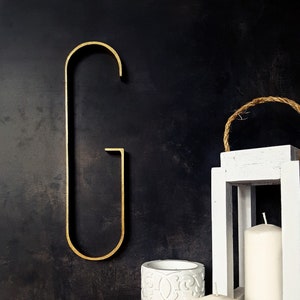 Large wooden letters for wall mid century modern decor, elegant wedding backdrop wood letter wall initial hanging custom monogram G